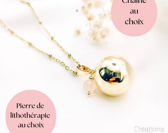 Bola de grossesse LUNA — Pierre de lithothérapie au choix.