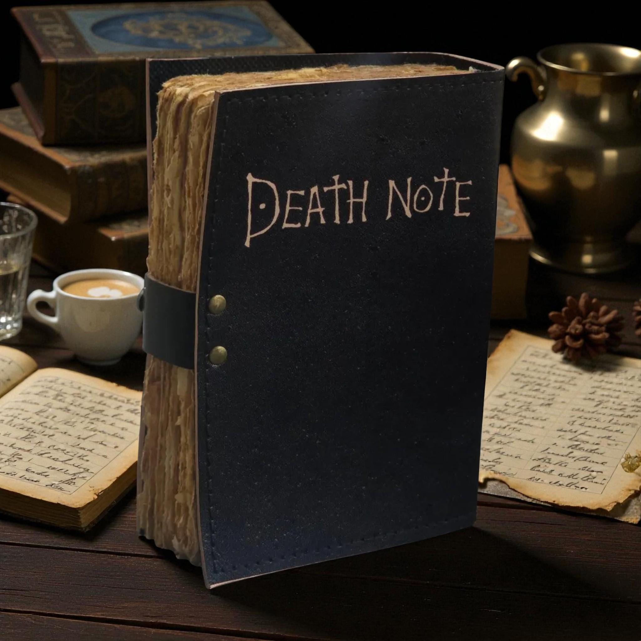 Leather Grimoire Journal, Death Note, Book of Shadows, Vintage Lock - Etsy