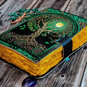 leather Journal Tree of Life - Genuine Leather Notebooks For Women - Beautiful Journal For sketches book Traveling book Blank Spell book 7/5