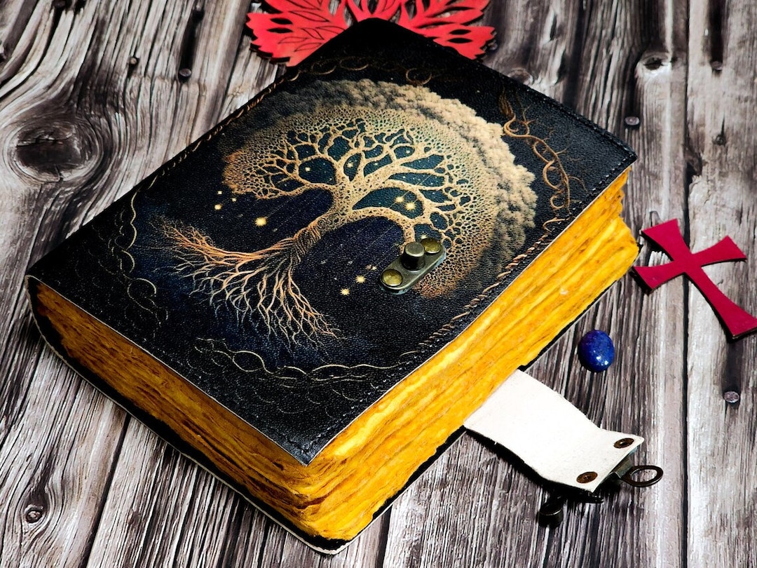Tree of Life Leather Journal: Handmade Deckle Edge Book of Shadows - Etsy
