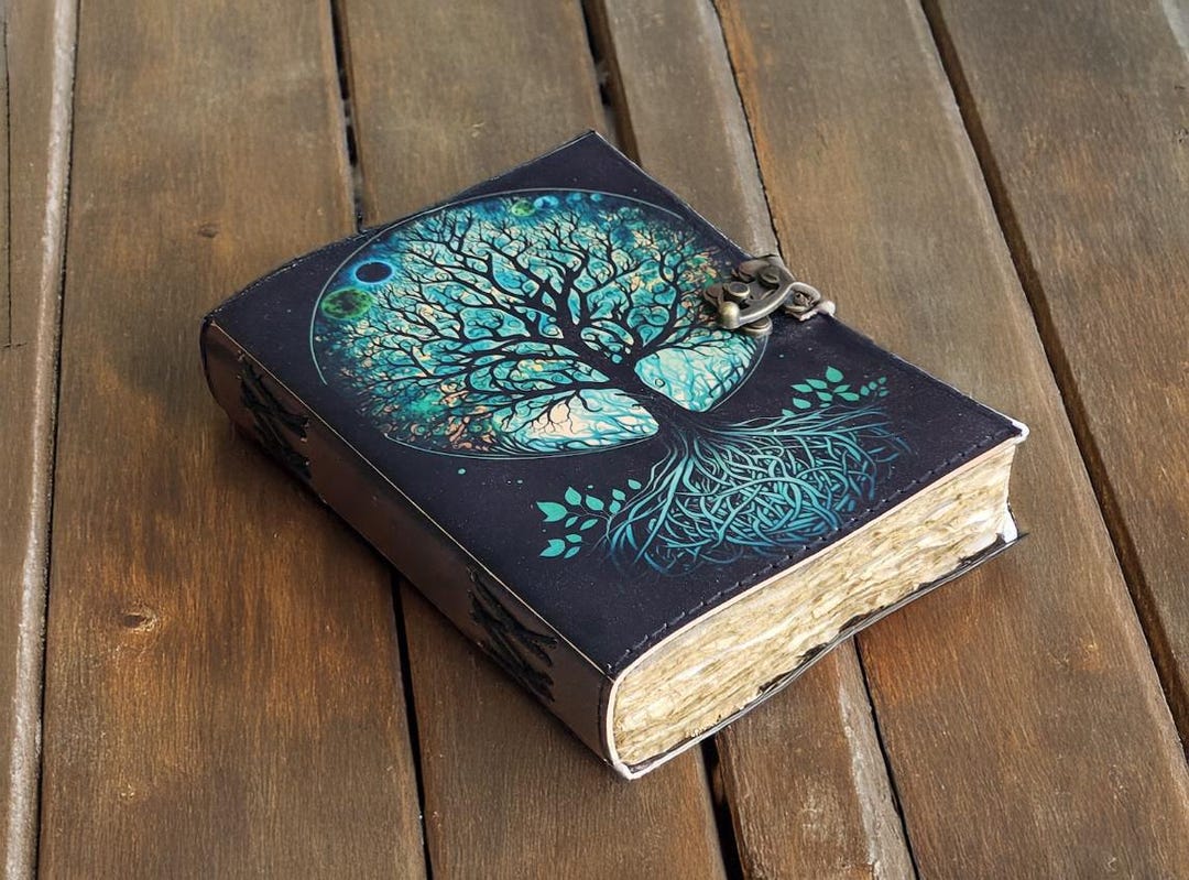 Tree of Life Leather Journal: Handmade Deckle Edge Diary, Lockable ...
