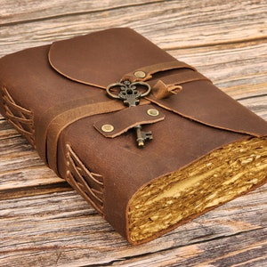 Genuine Leather Journal Custom Engrave Gift For Women and Men Handmade Antique Paper Recipe Book Grimoire Book of shadows spell