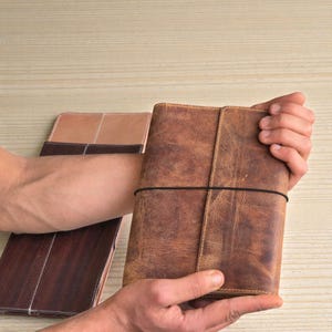A4 leren dagboekomslag 9 x 6 inch, handgemaakt leren dagboek, gebonden dagboekomslag, aangepaste notebookomslag, leren dagboek