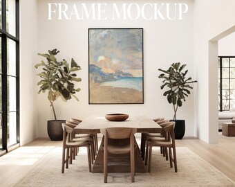 Poster Wall Mockup Digital Frame Realistic Mockup Black Frame Mockup Minimalistic Interior Digital Frame Poster Mockup Interior Mockup