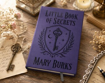 Personalized Secret Journal, Purple Gothic Diary with Name and Key Design