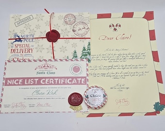 Weihnachtsbrief mit echtem Wachssiegel + schönes List-Zertifikat + Anstecknadel - Super Custimized!