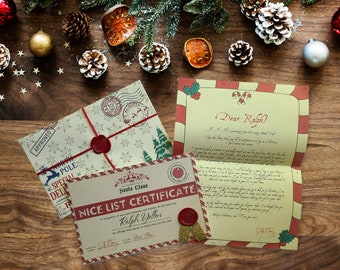 Zauberhafter Personalisierter Weihnachtsbrief mit echten Wachssiegeln und schönem List-Zertifikat