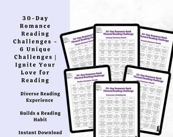 30-Day Romance Reading Challenge – Printable Reading List (Digital Download)