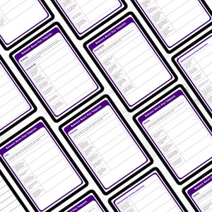 Pu&ograve; includere: Pi&ugrave; modelli digitali per scrivere la trama di un romanzo d'amore. Ogni modello &egrave; su uno schermo di tablet con un bordo viola e sfondo bianco. I modelli sono etichettati "Romance Novel Plot Template".