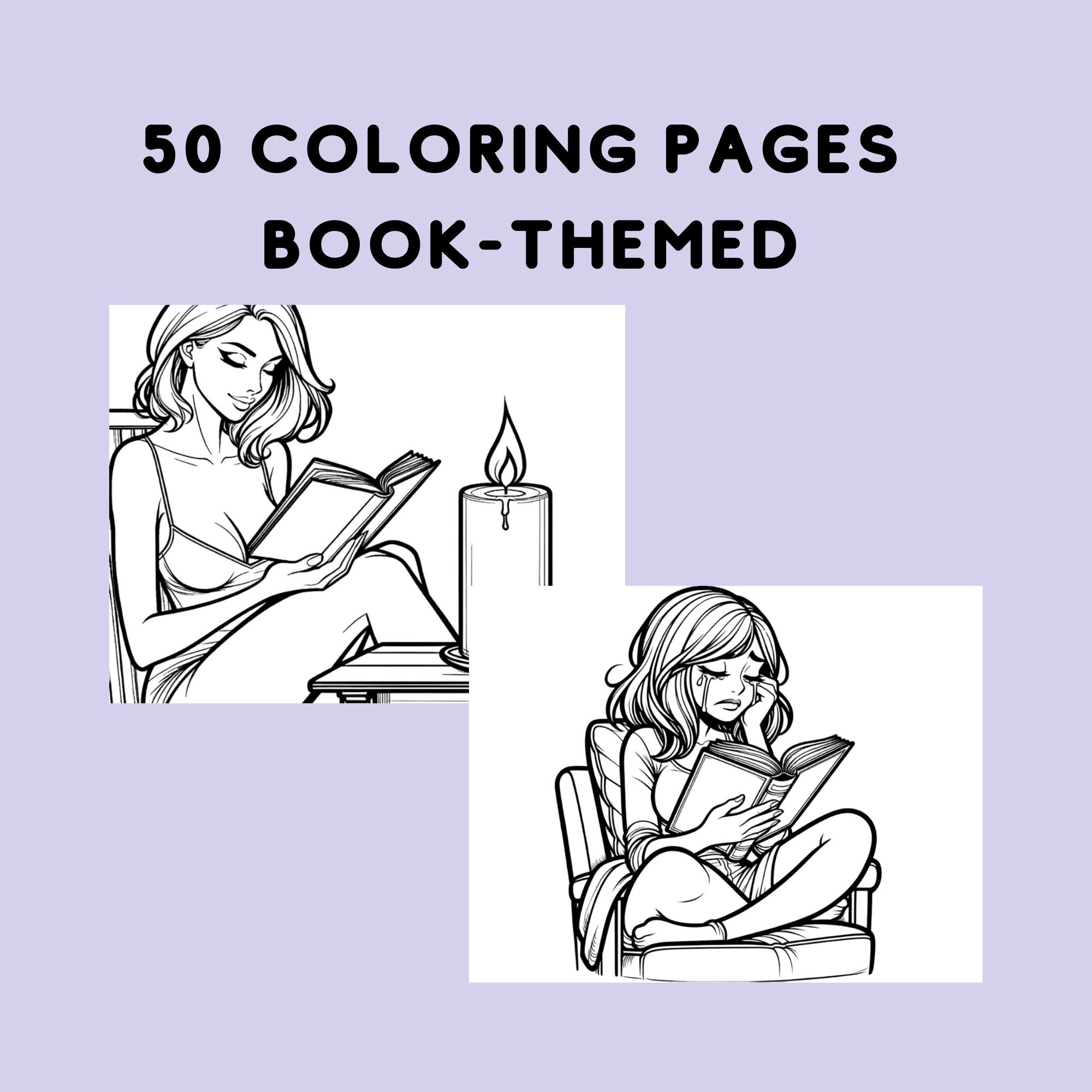 Book Lover Printable Coloring Pages for Adults 50 Printable Coloring ...