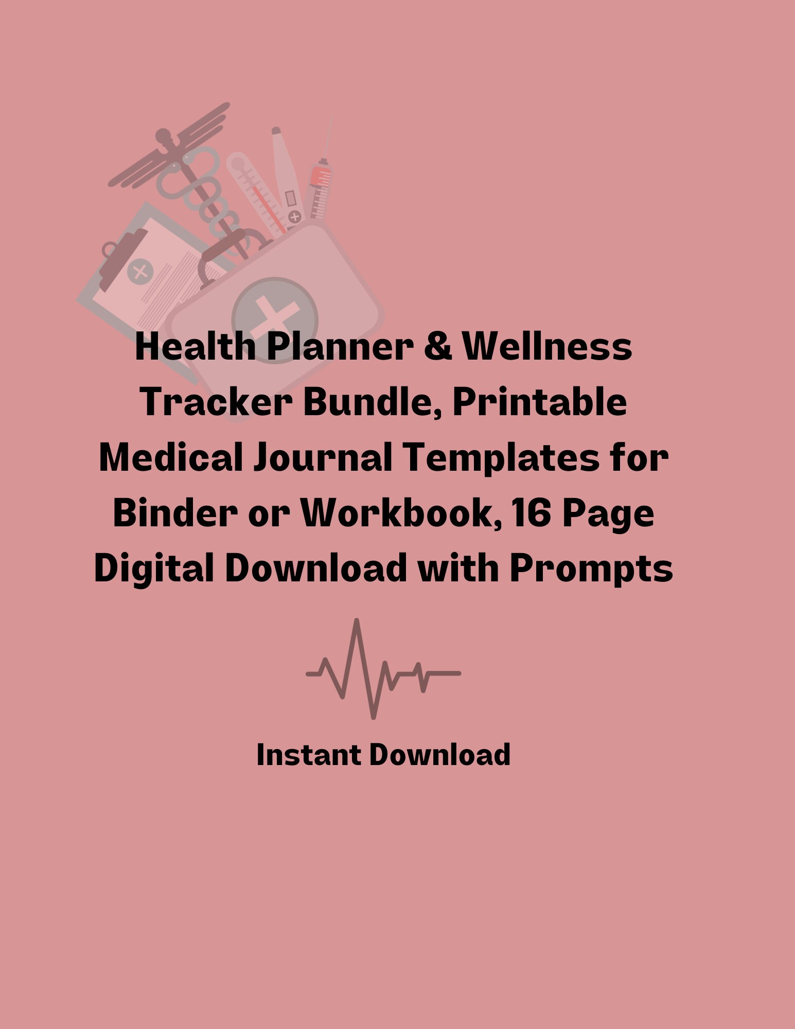 Printable Health Tracker Kit and Wellness Journal Templates for Binder ...