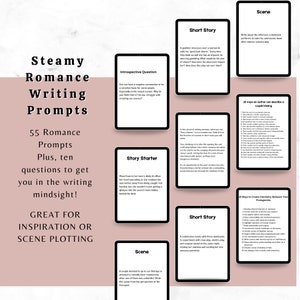 Bundel met stomende en smoezelige romans schrijfprompts - Romantiek volwassen fictie, creatief schrijfideeën - Instant download bundel schrijfprompts