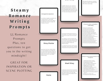 Steamy and Smut Romance Writing Prompts Bundle - Romance Adult Fiction Creative Writing Ideas   - Instant download writing prompt bundle