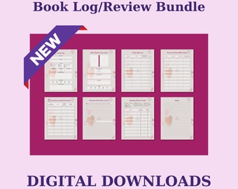 Romance Themed Book Log Digital Printable - Romance Novel TBR Tracker, Gifts for Book Lovers, Book Review and Reading Tracker, Mood Tracker