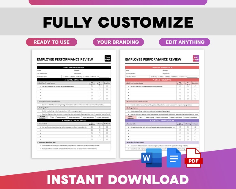 Employee Performance Review | Employee Self-assessment Form Template ...