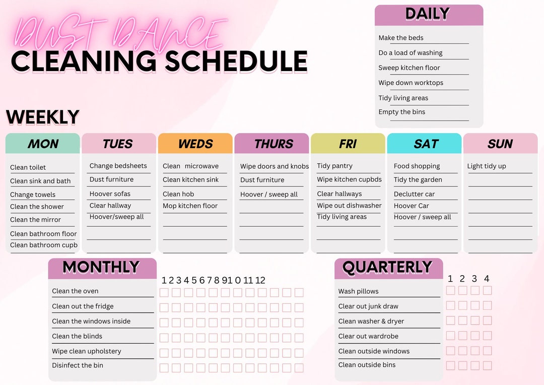 EDITABLE Cleaning Planner | Chore List Cleaning Checklist | Printable ...