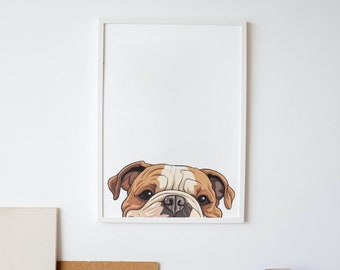 English Bulldog Print - digital print, instant download, English Bulldog gifts, custom bulldog print, popular right now