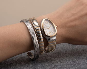 Vintage Watch White Serpentine color blocking