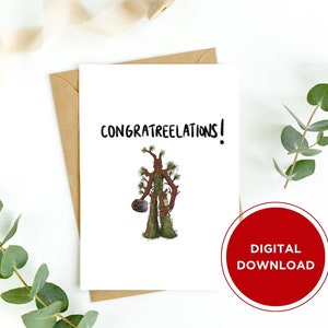 Afdrukbare felicitatiekaart | Lord Of The Rings geïnspireerd Treebeard Ent | Gefeliciteerd! | Digitale directe download