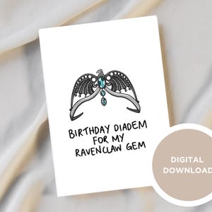 Printable Birthday Card | Harry Potter Inspired Ravenclaw | Digital Instant Download