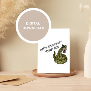 Printable Birthday Card | Harry Potter Inspired Slytherin | Digital Instant Download
