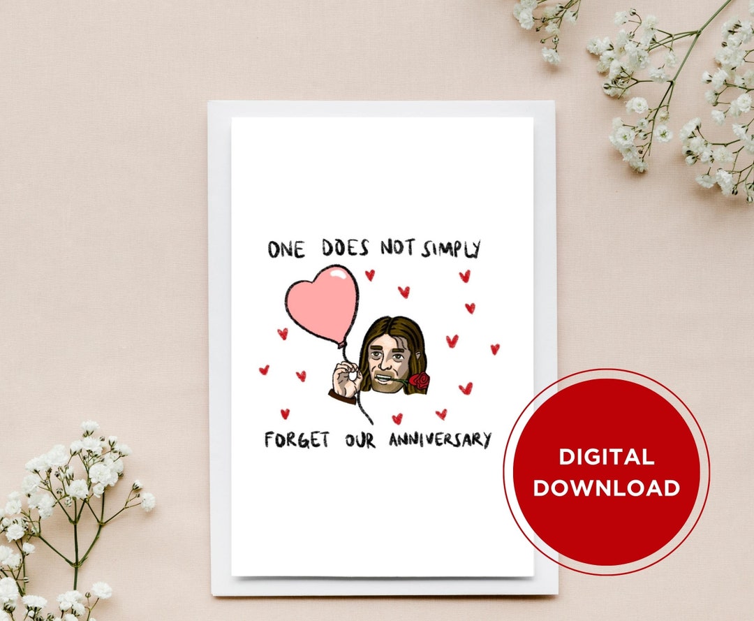 Printable Anniversary Card | Lord of the Rings Inspired Boromir | One ...