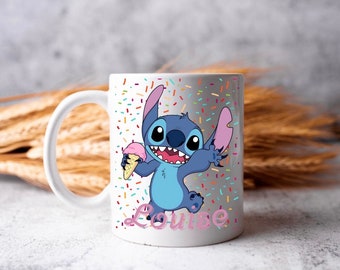 Stitch mug with ice cream