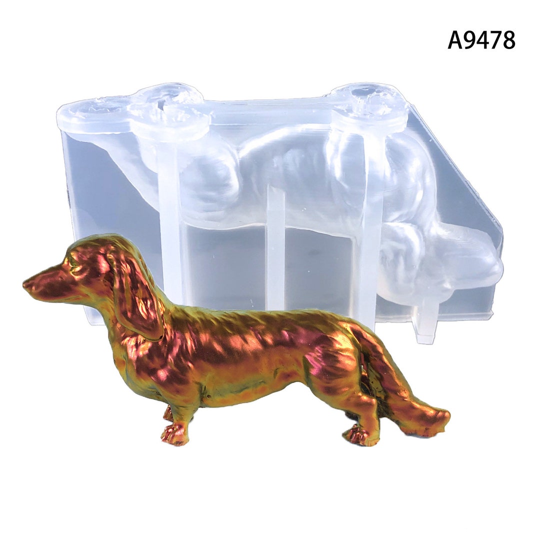 Longhaired Dachshund Ornaments Drip Mold Diy Resin Crafts Desktop Ornaments Threedimensional