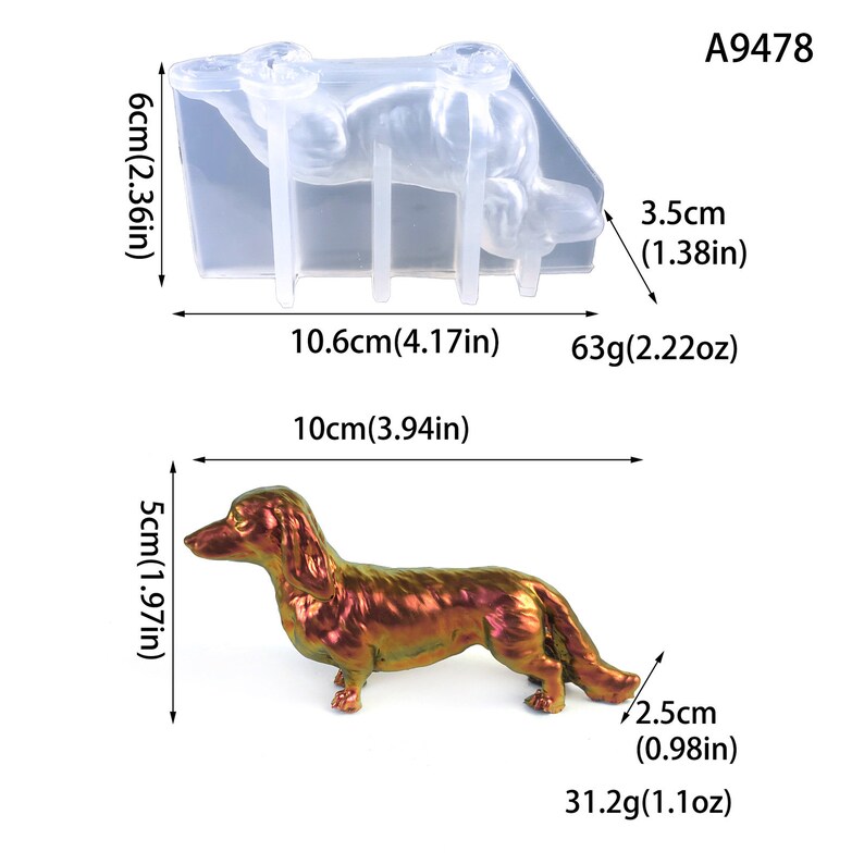 Longhaired Dachshund Ornaments Drip Mold Diy Resin Crafts Desktop Ornaments Threedimensional