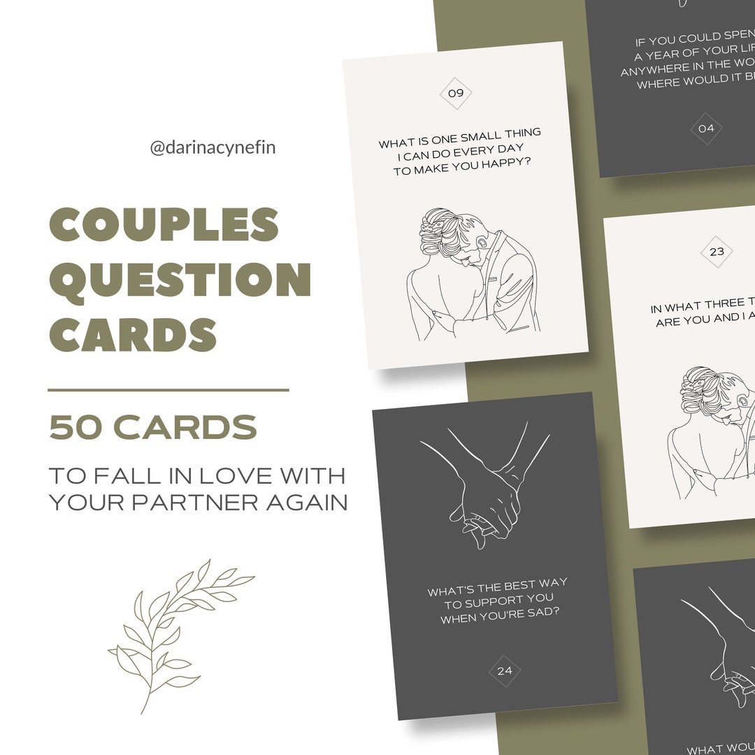 50 Couples Question Cards Printable Game for Couples - Etsy