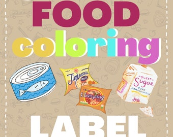 Livre de coloriage d'étiquettes d'aliments : PDF créatif pour tous les âges (téléchargement numérique)