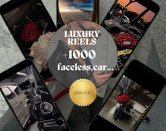 Plus de 1 000 vidéos de luxe sans visage | Moulinets haut de gamme pour les créateurs de TikTok, Instagram et réseaux sociaux | Pack de voitures, style de vie