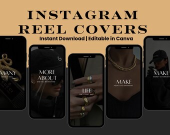 30 modèles de couverture de bobine modernes sans visage | Pack design Canvas avec droits de revente principaux | Vendez comme votre propre produit numérique