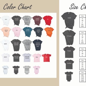 a poster showing the size chart for a t - shirt