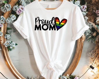 Chemise maman fière, chemise LGBT, cadeau fête des mères, t-shirt arc-en-ciel maman fière, chemise maman gay, t-shirt maman lesbienne, cadeau de fierté, chemise maman alliée, sensibilisation aux LGBT