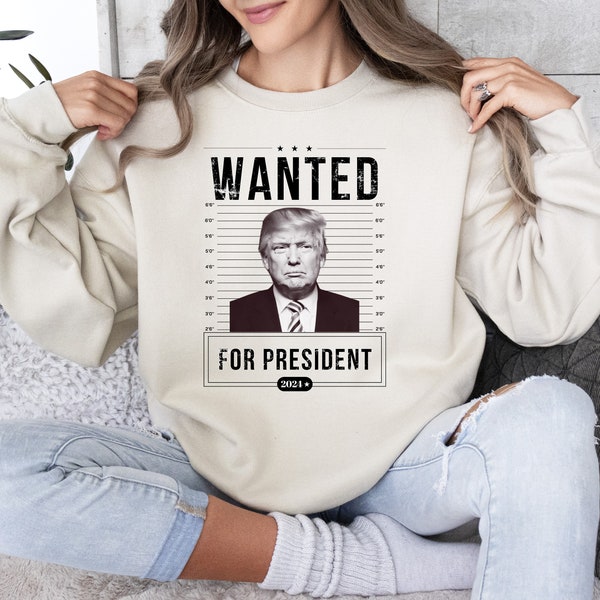 Wanted For President 2024 T-shirt Donald Trump T-shirt, Wanted Trump T-shirt, President Trump T-shirt, For President 2024 T-shirt