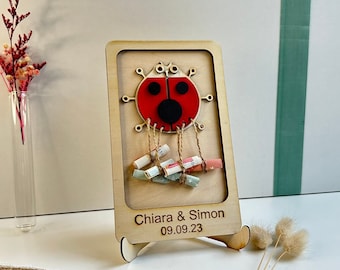 Wedding gift ladybird • money gift wedding ladybird • personalized • wood • bride and groom • wedding gift • ladybird