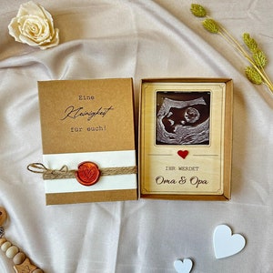 Annuncio di gravidanza • Regalo per papà • Scatola regalo per neonato • Foto ecografica con cornice Polaroid • Annuncio di nascita • Diventerete nonni