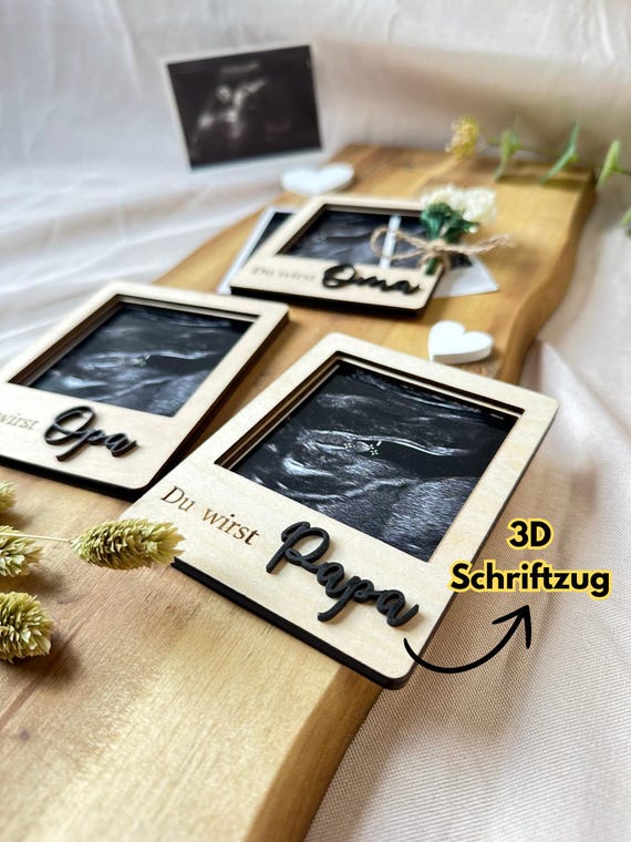 Schwangerschaft verkünden • Polaroid Rahmen Ultraschallbild • Du wirst Papa • Baby verkünden • Ihr werdet Oma und Opa • Geburt