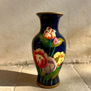 Vintage vaas keramische vaas handgemaakte vaas aardewerk vaas bloemen handgeschilderde vaas Italiaanse vaas