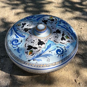 Vintage dish Italian dish handmade tureen 20th century lidded serving dish ceramic tureen