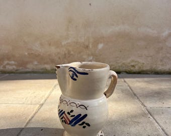 Antique pitcher Italian ceramic pitcher dating 1900s Grottaglie