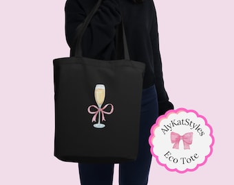 Prosecco Organic Cotton Tote Bag: Wine Lover Gift