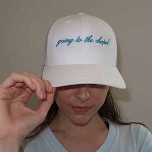 Going to the Chapel Trucker Hat, Bride Trucker Hat, White Baseball Hat, Perfect Gift for Bachelorette Party, Engagement, or Bridal Shower