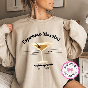 Espresso Martini Club Sweatshirt, Unisex Pullover, Perfect for Cocktail Lovers, Unique Gift for Bar Enthusiasts, Retro Cocktail Crewneck
