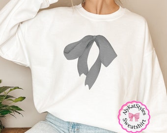 Coquette Black Bow Sweatshirt: Cozy Chic Cotton Blend