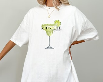 Maglietta Midnight Margaritas: Maglietta in cotone spettrale di Halloween