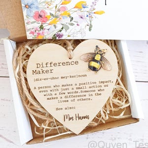 Regalo de abeja/mariposa 3D que marca la diferencia, regalo personalizado de agradecimiento para mentores, buzón Keepsafe, regalo de despedida, regalos de agradecimiento para maestros