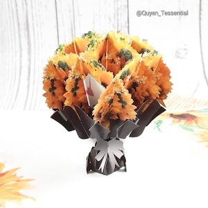 Sonnenblumenstrauß - Pop-Up Karte, 3D Geburtstagskarte für den Vatertag Muttertag Geburtstag Danke Andenken Valentinstag Hochzeitstag Geschenk