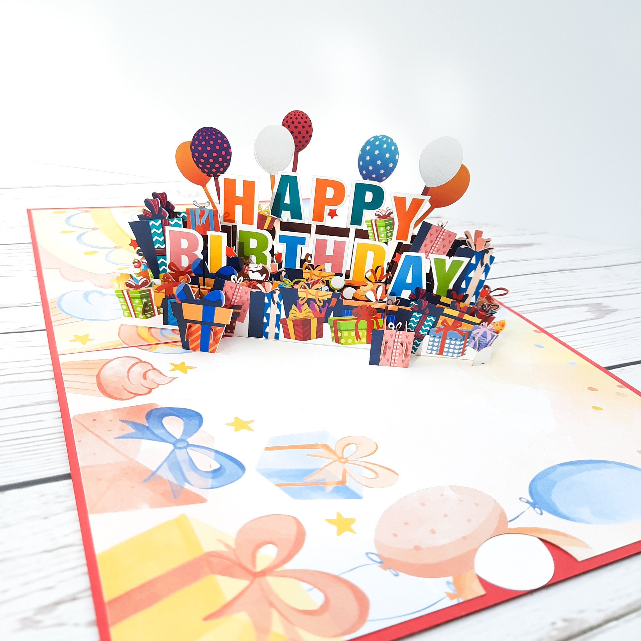 30 Stück Pop-Up-Grußkarten 'Happy Birthday' – Lasergeschnitten, Zum Selbstgestalten